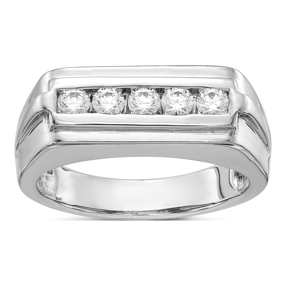 Men's 14K White Gold 1/2 ct tw Diamond 5-Stone Ring