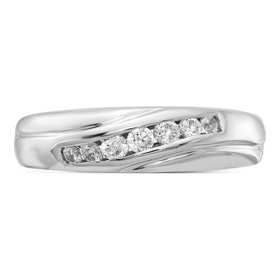 Men's 14K White Gold 1/3 ct tw Diamond 7-stone Ring – view 4