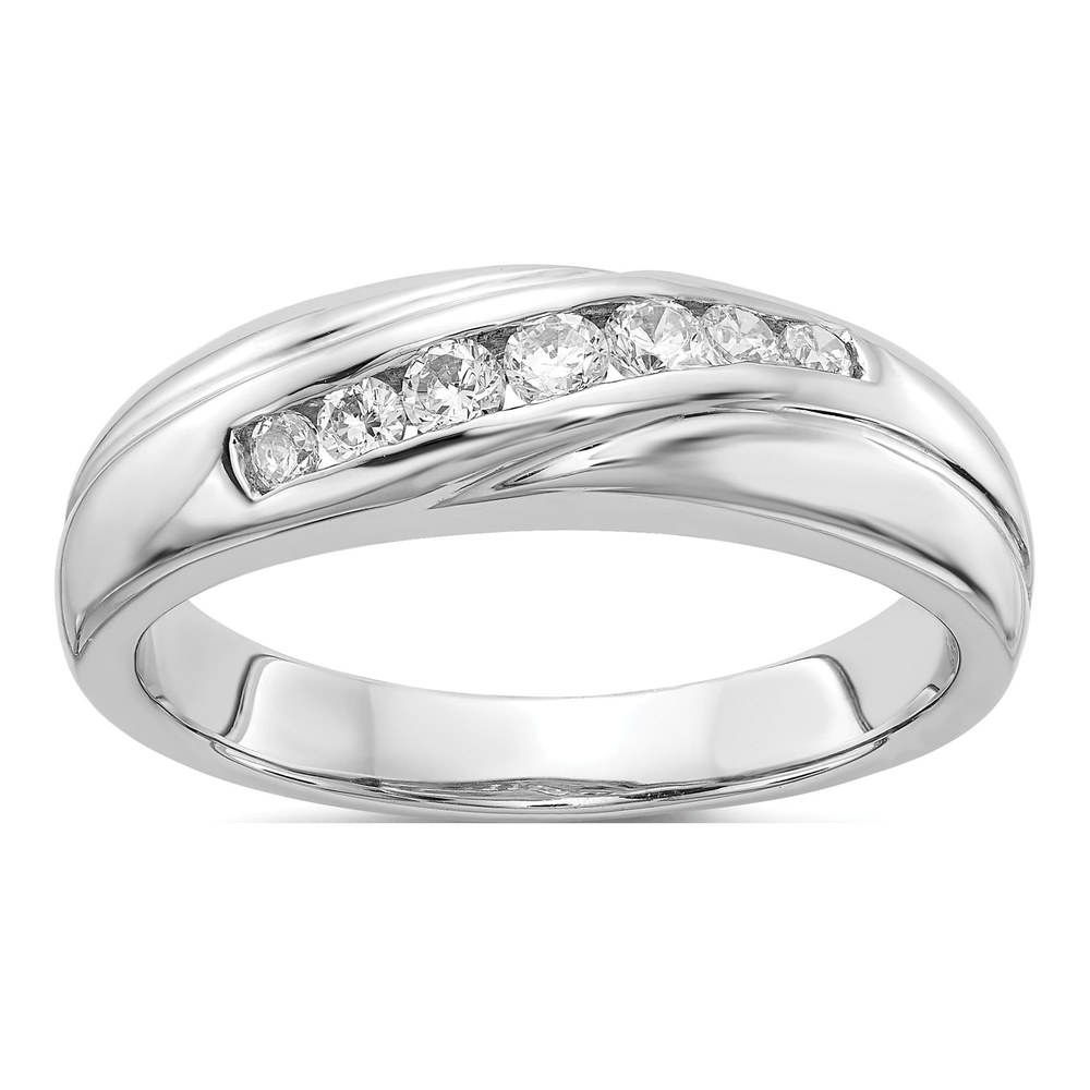 Men's 14K White Gold 1/3 ct tw Diamond 7-stone Ring