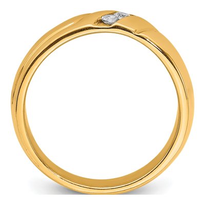 Men's 14K Yellow Gold 1/6 ct tw Diamond 3-Stone Ring – view 2