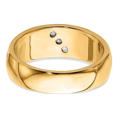 Men's 14K Yellow Gold 1/6 ct tw Diamond 3-Stone Ring – view 5
