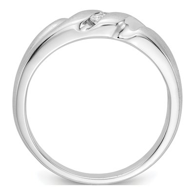 Men's 14K White Gold 1/10 ct tw Diamond 3-Stone Ring – view 2