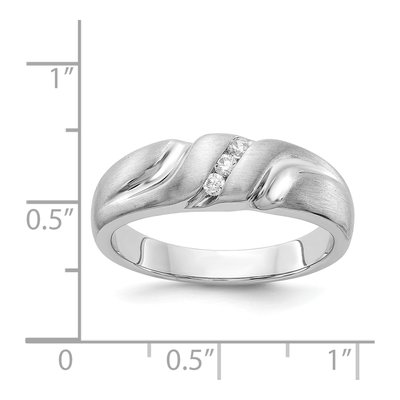 Men's 14K White Gold 1/10 ct tw Diamond 3-Stone Ring – view 5
