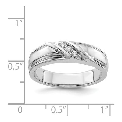 Men's 14K White Gold 1/15 ct tw Diamond 3-Diamond Ring – view 6