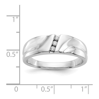 Men's 14K White Gold 1/15 ct tw Diamond 3-Stone Ring – view 5
