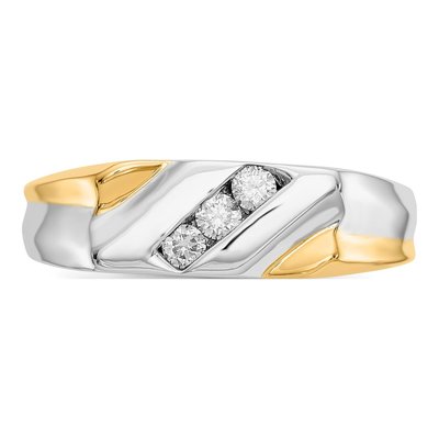Men's 14K Two-Tone Gold 1/5 ct tw Diamond 3-Stone Ring – view 5