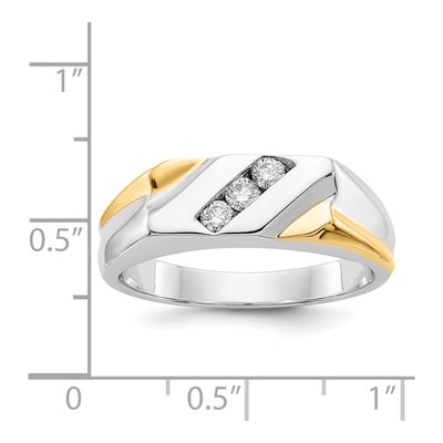 Men's 14K Two-Tone Gold 1/5 ct tw Diamond 3-Stone Ring – view 6