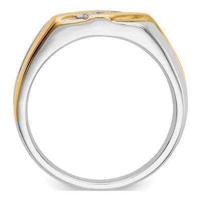 Men's 14K Two-Tone Gold 1/6 ct tw Diamond 3-Stone Ring – view 3