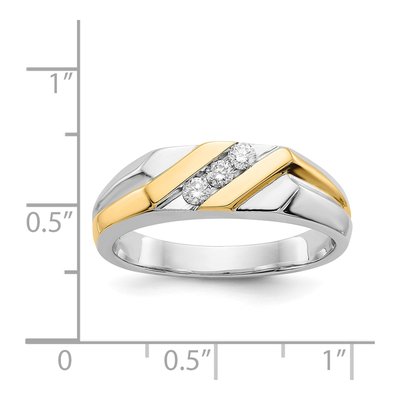 Men's 14K Two-Tone Gold 1/6 ct tw Diamond 3-Stone Ring – view 6
