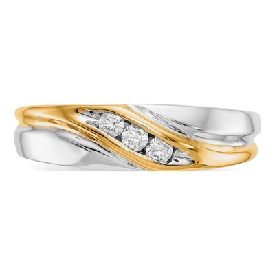 Men's 10K Two-Tone Gold 1/6 ct tw Diamond Ring – view 4