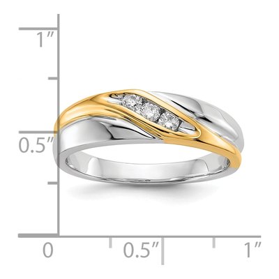 Men's 10K Two-Tone Gold 1/6 ct tw Diamond Ring – view 5