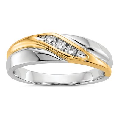 Men's 10K Two-Tone Gold 1/6 ct tw Diamond Ring