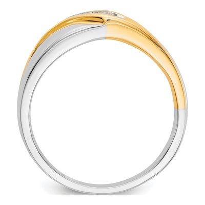 Men's 14K Two-Tone Gold 1/6 ct tw Diamond 3-Stone Ring – view 3