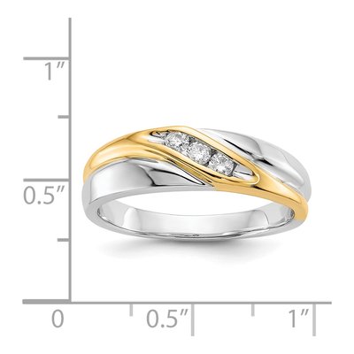 Men's 14K Two-Tone Gold 1/6 ct tw Diamond 3-Stone Ring – view 6
