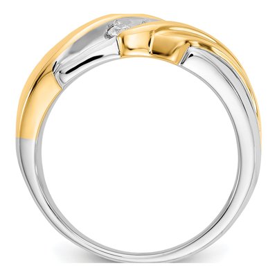 Men's 14K Two-Tone Gold 1/4 ct tw Diamond 3-Stone Ring – view 3