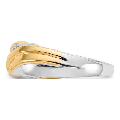 Men's 14K Two-Tone Gold 1/4 ct tw Diamond 3-Stone Ring – view 4