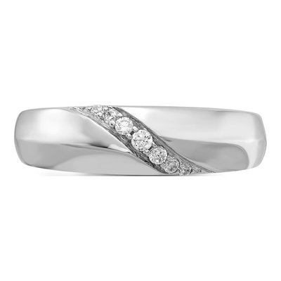 Men's 14K White Gold 1/8 ct tw Diamond 7-stone Ring – view 4