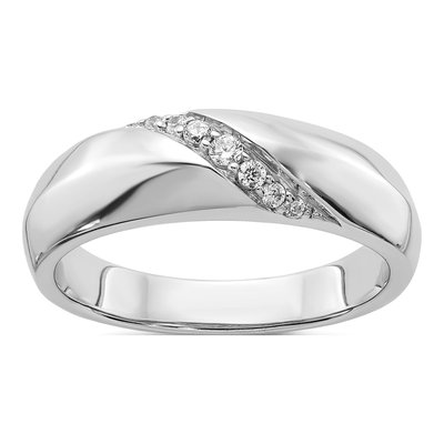 Men's 14K White Gold 1/8 ct tw Diamond 7-stone Ring