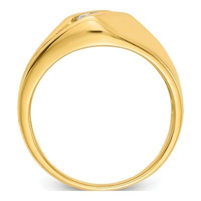 Men's 14K Yellow Gold 1/5 ct tw Diamond 3-Stone Ring – view 2