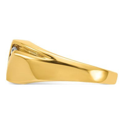 Men's 14K Yellow Gold 1/5 ct tw Diamond 3-Stone Ring – view 3