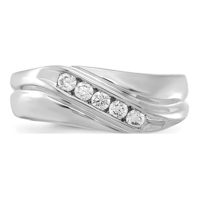 Men's 14K White Gold 1/3 ct tw Lab-Grown Diamond Five Ring – view 4