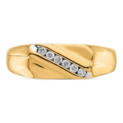 Men's 10K Yellow Gold 1/8 ct tw Diamond Ring – view 4