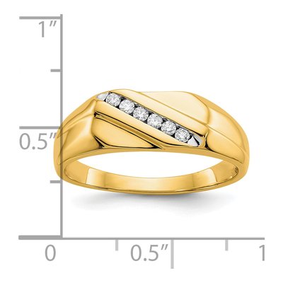 Men's 10K Yellow Gold 1/8 ct tw Diamond Ring – view 5