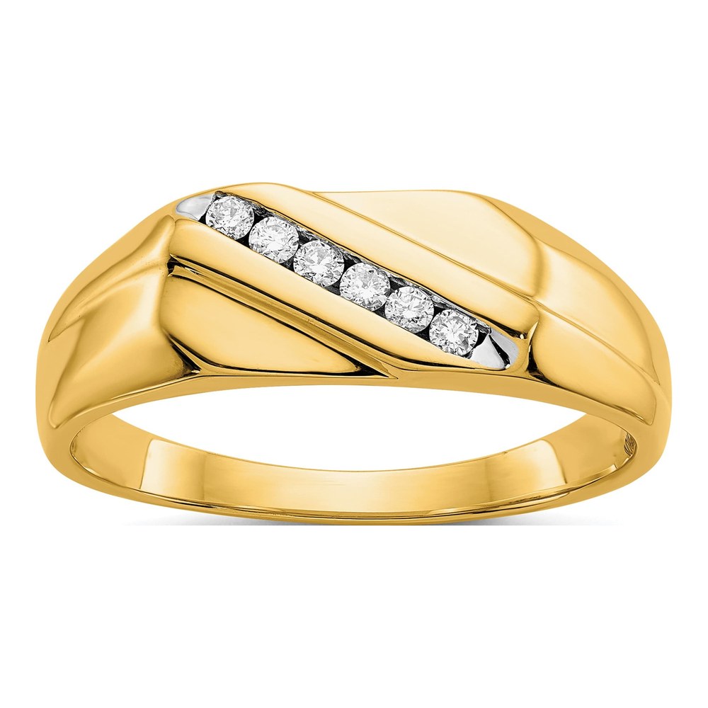 Men's 10K Yellow Gold 1/8 ct tw Diamond Ring