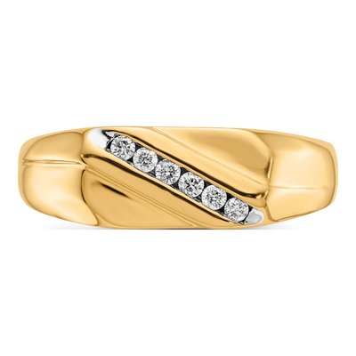 Men's 14K Yellow Gold 1/8 ct tw Diamond Ring – view 5