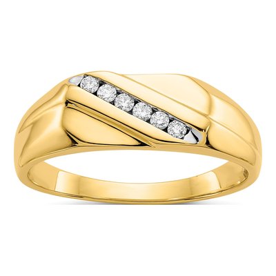 Men's 14K Yellow Gold 1/8 ct tw Diamond Ring