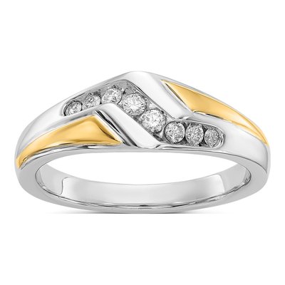 Men's 14K Two-Tone Gold 1/4 ct tw Diamond Ring