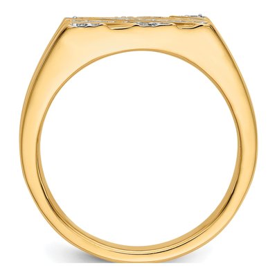 Men's 14K Yellow Gold 1/4 ct tw Diamond Diagonal Stripe Ring – view 3