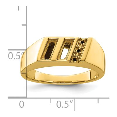 Men's 10K Yellow Gold Diamond Onyx Ring Mounting – view 6