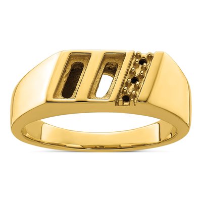 Men's 10K Yellow Gold Diamond Onyx Ring Mounting