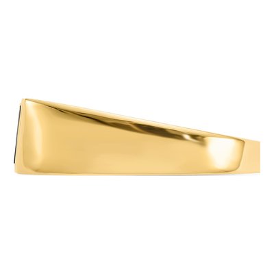 Men's 10K Yellow Gold 1/20 ct tw Onyx & Diamond Diagonal Ring – view 3