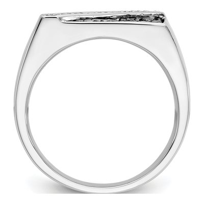 Men's 14K White Gold 1/2 ct tw Diamond Cluster Diagonal Stripe Ring – view 3