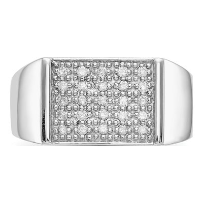 Men's 14K White Gold 1/4 ct tw Diamond Square Cluster Ring – view 5