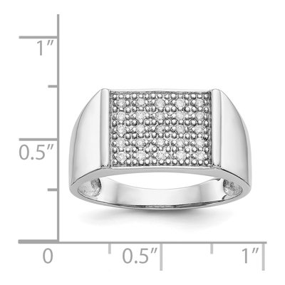 Men's 14K White Gold 1/4 ct tw Diamond Square Cluster Ring – view 6