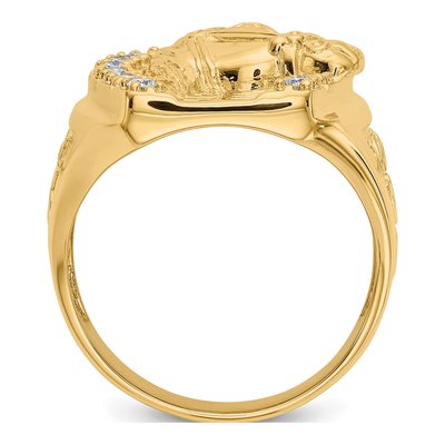 Men's 14K Yellow Gold 1/2 ct tw Lab-Grown Diamond Horseshoe Ring – view 2