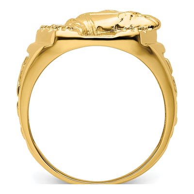 Men's 14K Yellow Gold Horseshoe Ring Mounting – view 3