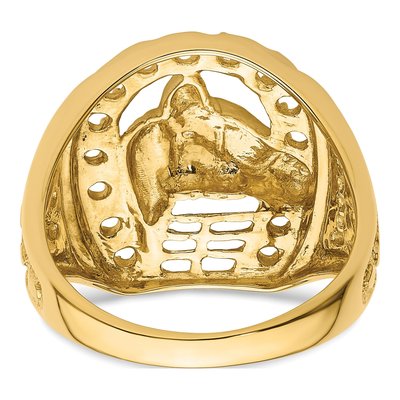 Men's 14K Yellow Gold Horseshoe Ring Mounting – view 4