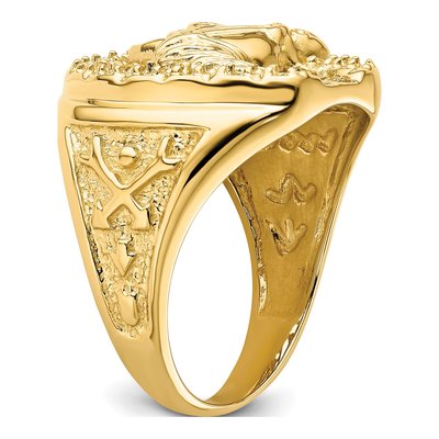 Men's 14K Yellow Gold Horseshoe Ring Mounting – view 5