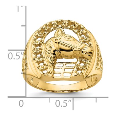 Men's 14K Yellow Gold Horseshoe Ring Mounting – view 6