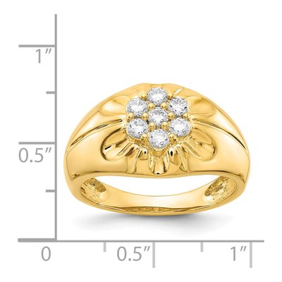 Men's 14K Yellow Gold 3/4 ct tw Diamond Cluster Ring – view 3