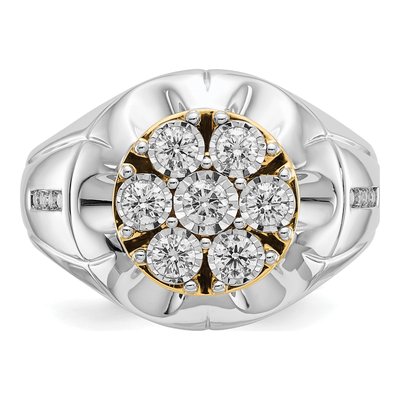 Men's 14K Two-Tone Gold 5/8 ct tw Diamond Cluster Ring – view 4