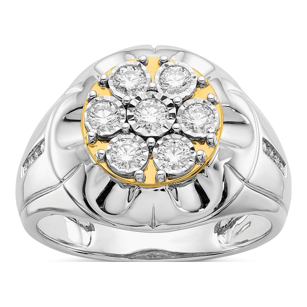 Men's 14K Two-Tone Diamond Cluster Ring