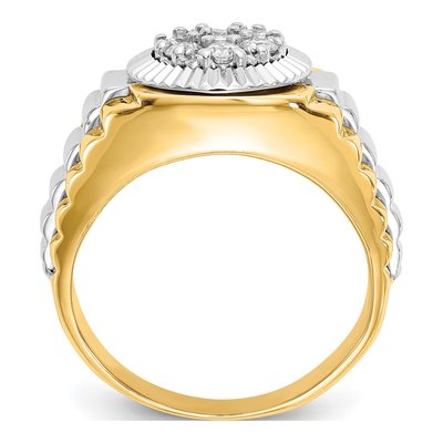 Men's 14K Two-Tone Gold 1/2 ct tw Lab-Grown Diamond Cluster Ring – view 3