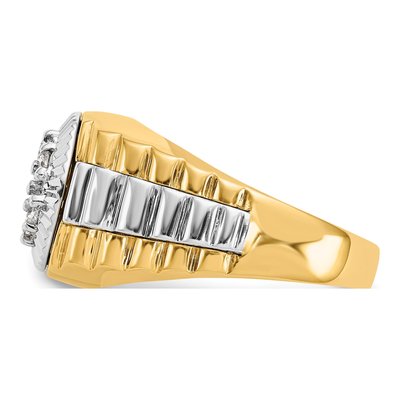Men's 14K Two-Tone Gold 1/2 ct tw Lab-Grown Diamond Cluster Ring – view 4