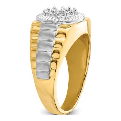 Men's 14K Two-Tone Gold Cluster Ring Mounting – view 5