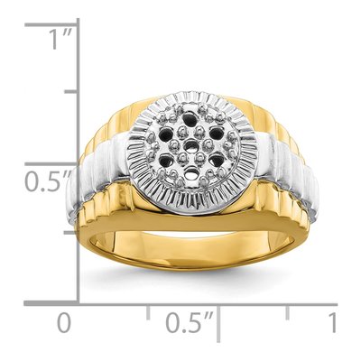 Men's 14K Two-Tone Gold Cluster Ring Mounting – view 6